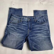 American Eagle Men's Slim Straight Leg Blue Denim Jeans Stretch Size 32 x 30