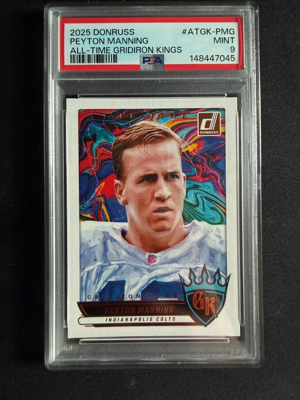 2025 PANINI DONRUSS ALL-TIME GRIDIRON KINGS #ATGK-PMG PEYTON MANNING PSA 9