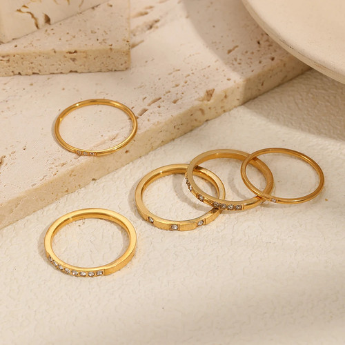 Knuckle Band Ring Stainless Steel 18K Gold Tone Tarnish Free Women Jewelry - Picture 6 of 24