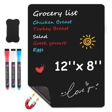 MaxGear Magnetic Black Dry Erase Board Sheet 12"x8" for 12"X8",