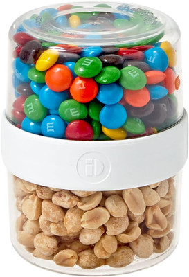 Recycled Plastic Small Stack N  Snack Canister   Clear/White