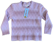 Cat  Jack XS  4/5  Dusty Pink Pullover Fluffy Sweater Striped Toddler Girl