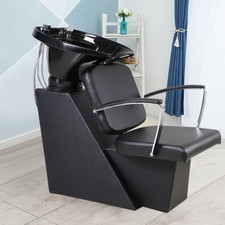 Salon Barber Hairdresser Hair Washing Chair Unit Backwash Chair Basin Sink Black