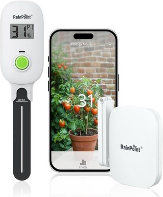 RainPoint Smart WiFi Soil Moisture Meter Kit - Real-Time Plant Monitor & Hub