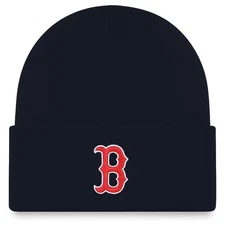 BOSTON RED SOX CLASSIC LICENSED NAVY BLUE BASEBALL CUFFED KNIT BEANIE HAT