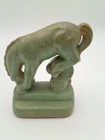 Frankoma Art Pottery Figural Bucking  Bronco Horse Statue Deep Green Bookend