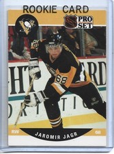 Jaromir Jagr 1990-91 Pro Set Hockey Rookie Card #632-Pittsburgh Penguins. rookie card picture