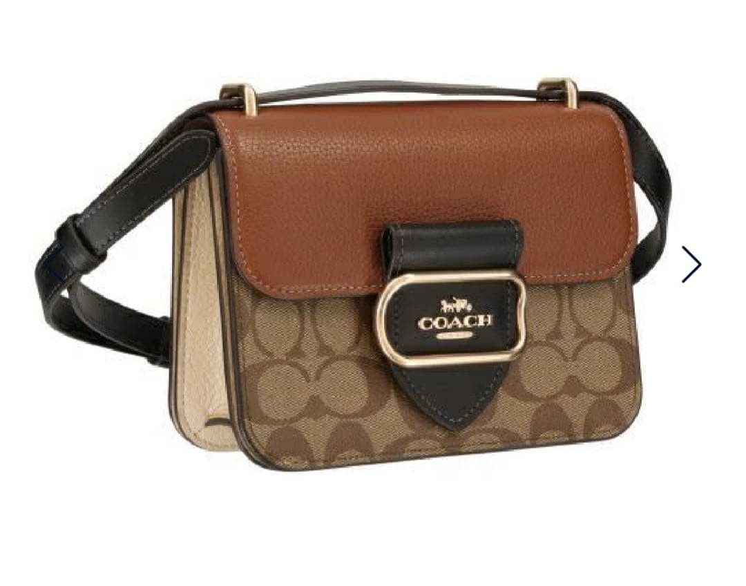 COACH Morgan Signature Canvas Brown Shoulder Bag Authentic