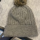 NWT! GOAT adult sized Gray Cable Knit Pom Pom warm winter hat beanie, fits most — photo 5