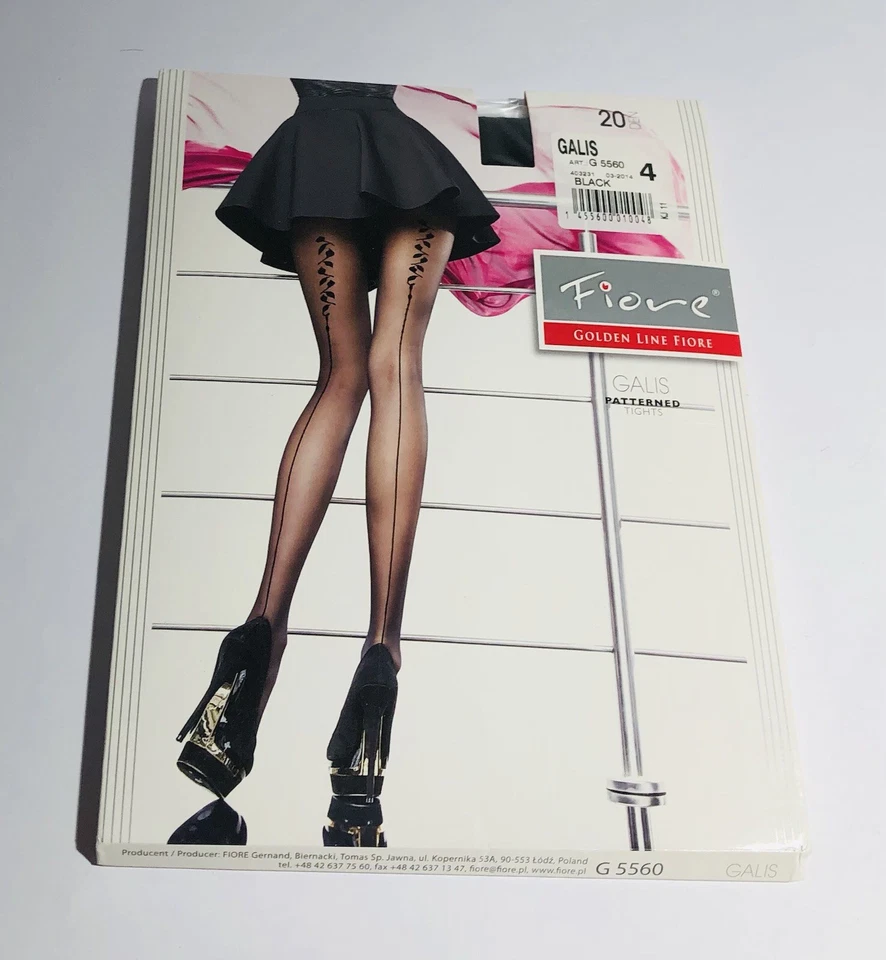 Medias Fiore GALIS 20 Den Negro Estampado Microfibra G5560 Talla 4 Nuevas Foto 3 de 4