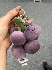 Jellycat Amuseables Grapes Purple Plush Keychain Bag Charm NWT 2026 Cute Gift