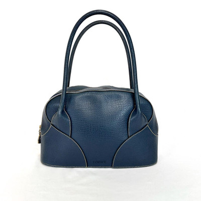 LOEWE Top Handle Bag in Grained Leather, Navy 37 Authentic LOEWE Top Handle Bag in Grained Leather, Navy 37 Authentic
