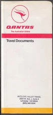 Qantas Travel Documents tcket wrapper 1980