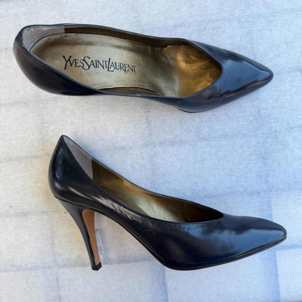 Yves Saint Laurent⭐︎パンプス YVES SAINT LAURENT YSL Pump Heel 7N Dress Shoes Vintage Navy