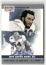 1990 PRO SET #12 HARVEY MARTIN / RANDY WHITE SBXII SUPER BOWL MVP COWBOYS
