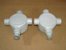 lot 2 Appleton GR X Conduit Outlet Box Explosion Proof 4 hole 1" READ 