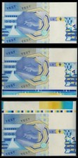 Set 3 St&uuml;ck Euro Test Note "LD Test" - Blau/Gelb - Farbtest 20 Euro Specimen
