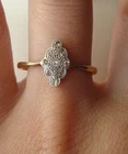 Art Deco Lab Created Diamond Quatrefoil Ring set in 14kt Yellow Gold Finish