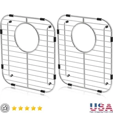 Stainless Steel Kitchen Sink Grid Protector Multifunctional Drain Rack Dishes US