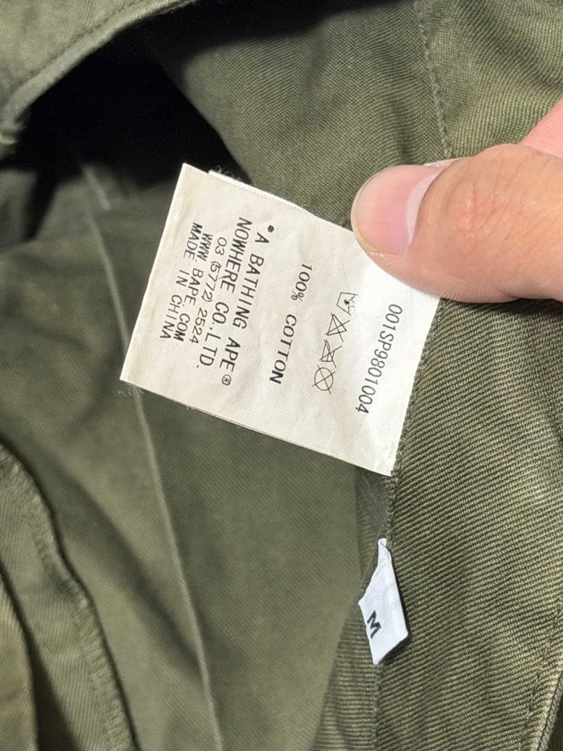 A BATHING APE Cotton Cargo Half Pants Khaki M BA0226181 thumbnail 9