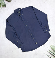 Vintage 90s Versace Jeans Couture Silk Shirt Striped Design Navy Blue size L