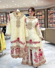 INDIAN SALWAR KAMEEZ PAKISTANI WEDDING PARTY DRESS WEAR BOLLYWOOD SUIT SHARARA