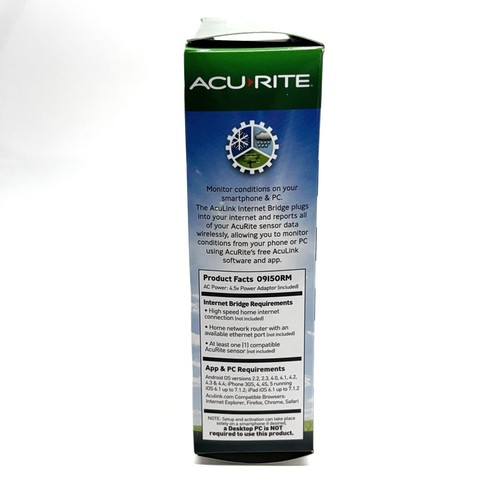 Acurite Aculink Internet Bridge Acu-Link Ethernet 09150RM 09150TRX New Open Box - Picture 4 of 7