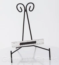 106L Large Black Iron Metal Decorative Display Stand Slice Slab Plate Crystal 