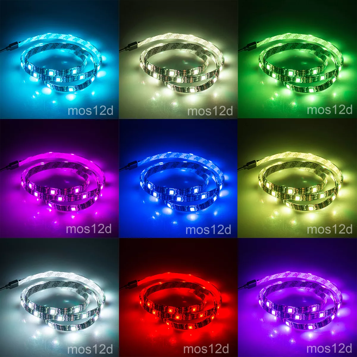 USB RGB 100cm LED Strip Light Colour Change Background Mood Lighting TV PC