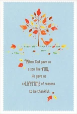 Religious THANKSGIVING Greeting Card FOR SON, Psalm Thanks Lord by DaySpring +✉