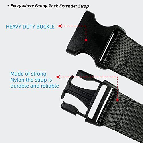 Fanny Pack Everywhere Belt Bag Extender Strap, Only Fit for Everywhere  Black