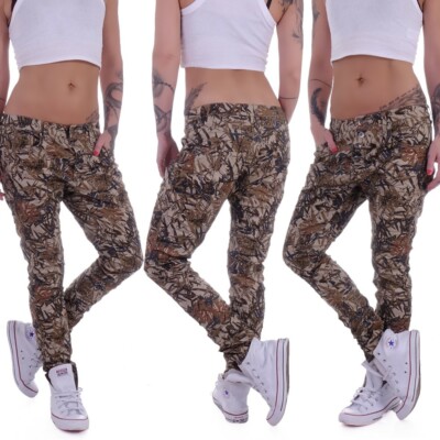 Damen Boyfriend Hawai Jeans Chino Baggy Harem Hose Hüftjeans Loose Fit  D15