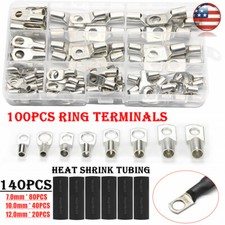 240PCS Tinned Copper Lugs Ring Terminal Electrical Wire Welding Crimp Connectors