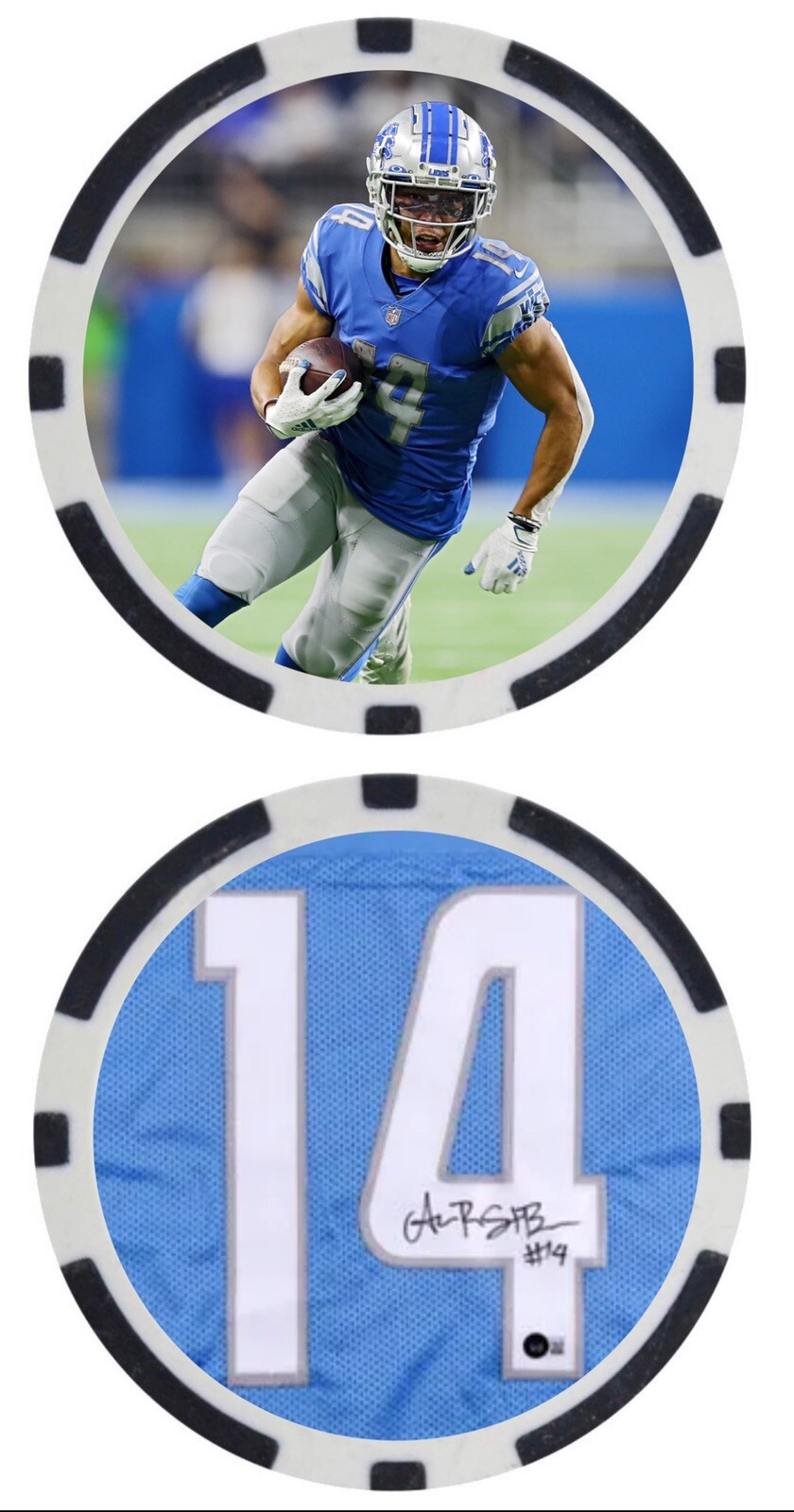 AMON-RA ST BROWN #2 - DETROIT LIONS - POKER CHIP - ***SIGNED/AUTO***