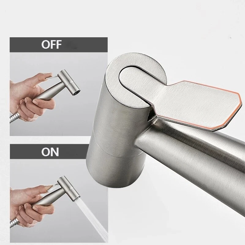 Bidet Brause mit Halter Edelstahl WC Hand Duschkopf Intim Hygiene Dusche Bad Set - Bild 3 von 4