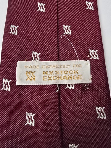NY Stock Exchange NY Burgundy Tie New York NYSE Men's - Picture 4 of 4