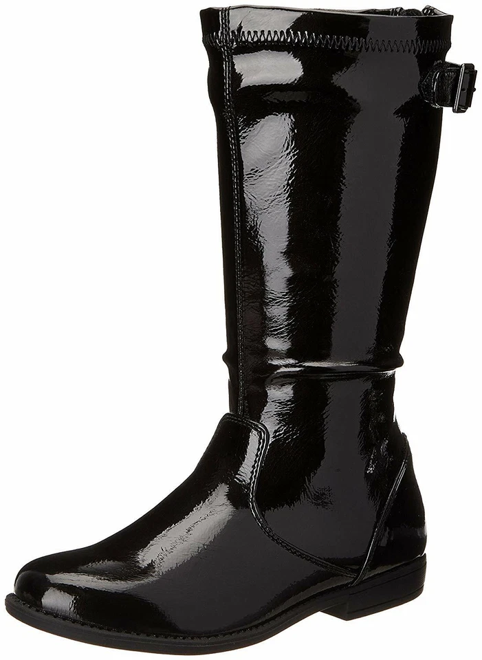 Kenneth Cole Boots Girls Black Patent Heart Treat NEW Little Girls Size 9 - Image 2 of 4