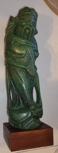 Natural Green Jade Aventurine Warrior God Statue, extremely rich in Minerals.