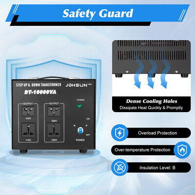 10000 Watt Voltage Converter Transformer Heavy Duty Step Up / Dow 220V To 110V