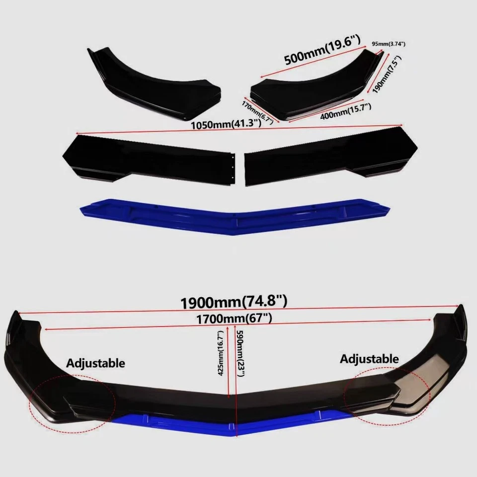 Front Bumper Lip Splitter Spoiler Body Kit Glossy For Chevrolet Corvette C7 ZR1 Foto 2 de 4