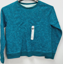 Xersion Teal Speckled Sweatshirt Girls Size XL 16 w/Thumbholes Layered Back