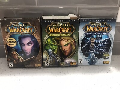 World of Warcraft CD ROM Games Vanilla, Burning Crusade,Wrath of the Lich King. 
