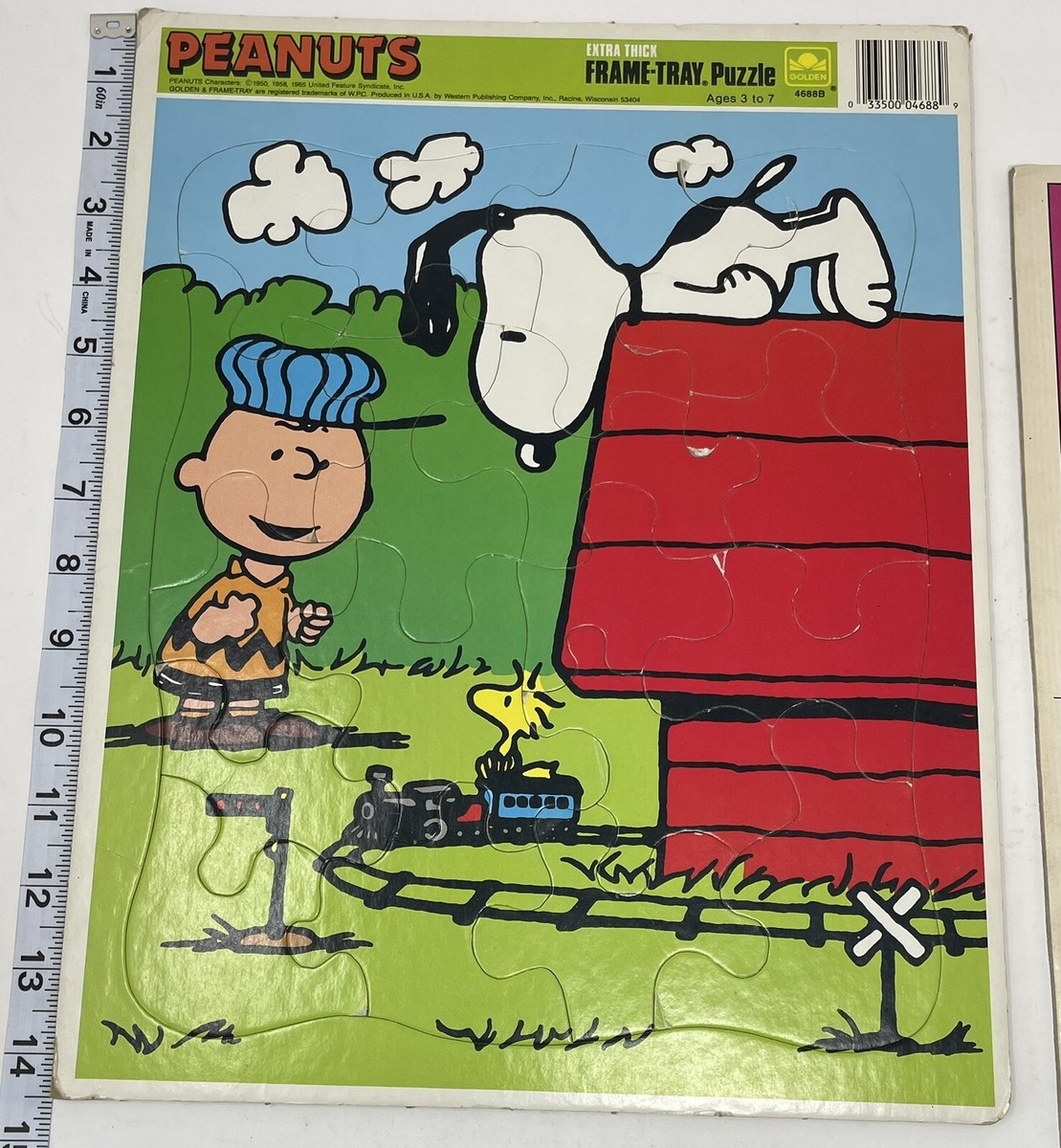 Peanuts 4 Puzzle Lot Snoopy Vintage Train Charlie Brown