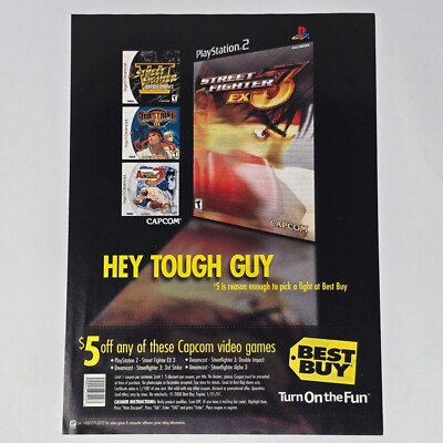 Street Fighter Double Impact EX Dreamcast PS2 Best Buy Print Ad/Poster Promo Art