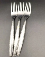  Set of 3 - 1881 Rogers Oneida Ltd TRIPOLI pattern stainless dinner forks