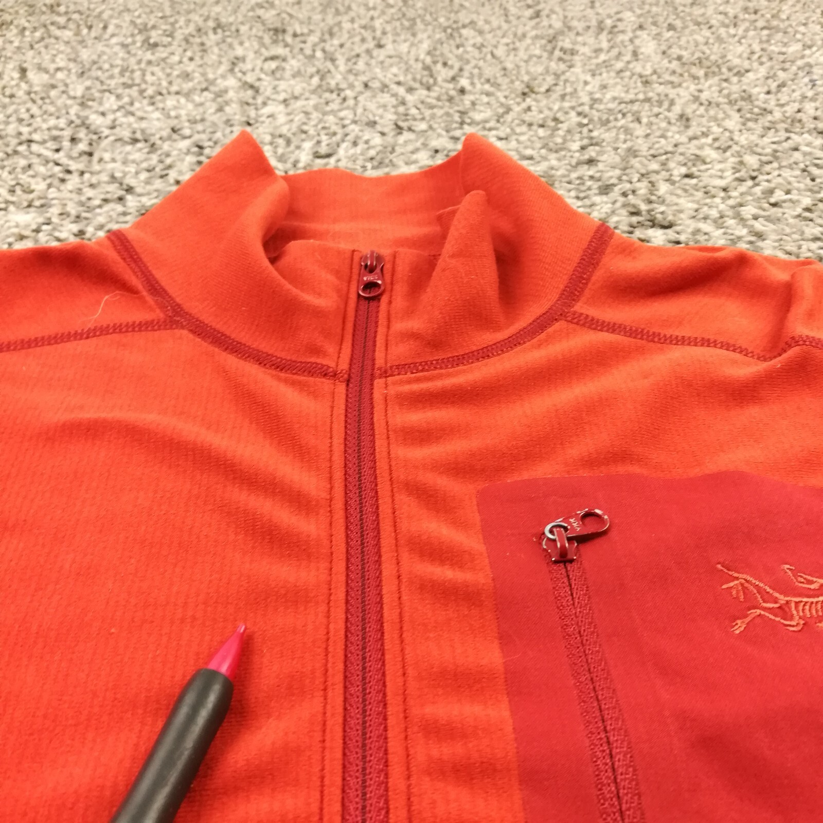 ARC'TERYX Giacca Pullover Vintage Arcteryx 1 4 Zip Uomo Small Rho LT Zip Collo Arancione