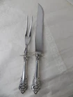 WALLACE GRAND BAROQUE STERLING SILVER HANDLE LARGE CARVING SET NO MONOGRAM