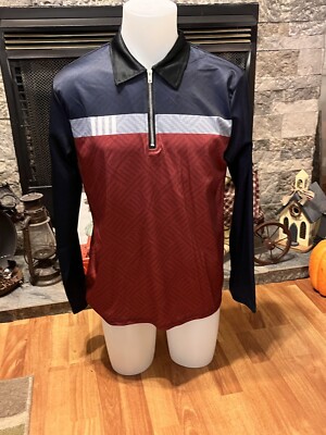Manfinity Hypemode Men s Contrast color Patchwork Colla red Long sleeve polo M/M