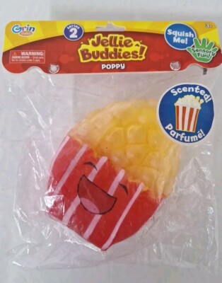 Grin Studios Jellie Buddies Poppy Popcorn Sensory Squish Toy Scented NEW