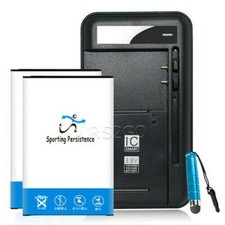 Sporting 2x 7170mAh Battery Extra AC Charger f Samsung Galaxy Note 3 N9000 Net10